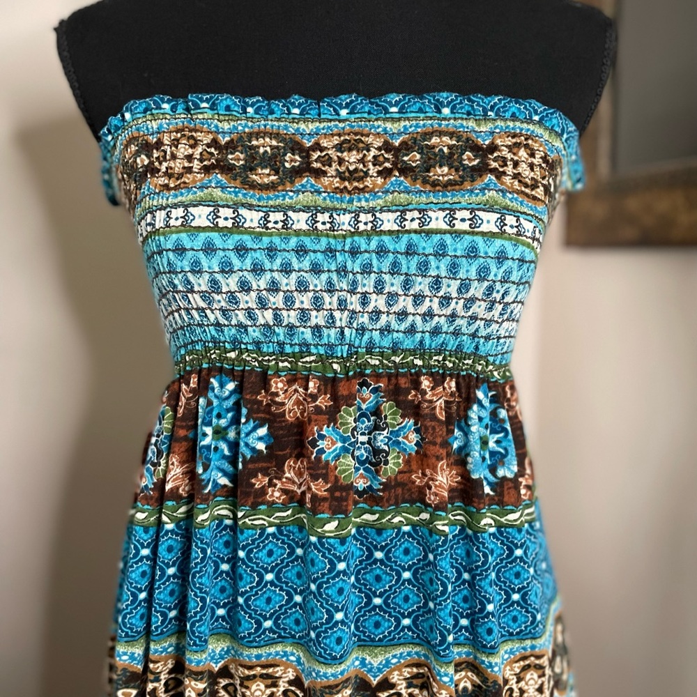 Blue print dress